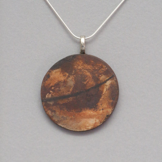 Smoke fired ceramic pendant